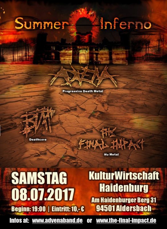 Flyer/Grafik zum Event: Summer Inferno - Metal Night am Sa., 08.07.2017 ab 19:00 Uhr