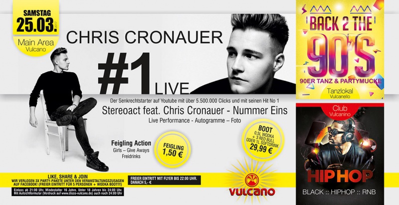 Flyer/Grafik zum Event: CHRIS CRONAUER :: STEREOACT feat. CHRIS CRONAUER am Sa., 25.03.2017