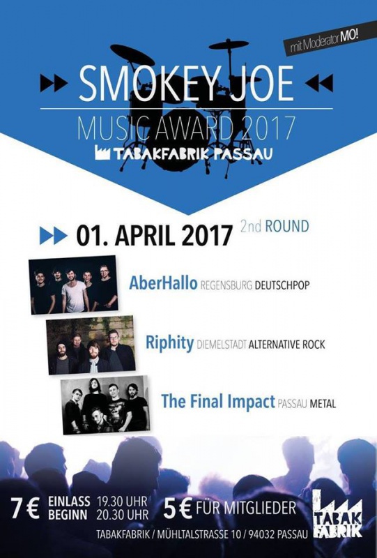 Flyer/Grafik zum Event: Smokey Joe Band Contest 2017 :: 2nd Round am Sa., 01.04.2017 ab 19:30 Uhr
