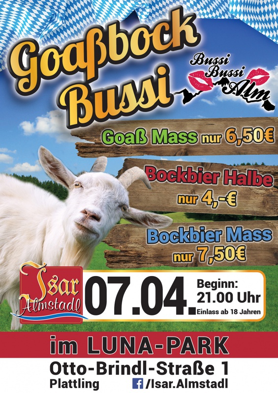 Flyer/Grafik zum Event: Goaßbock Bussi am Fr., 07.04.2017 von 21:00 bis 04:00 Uhr