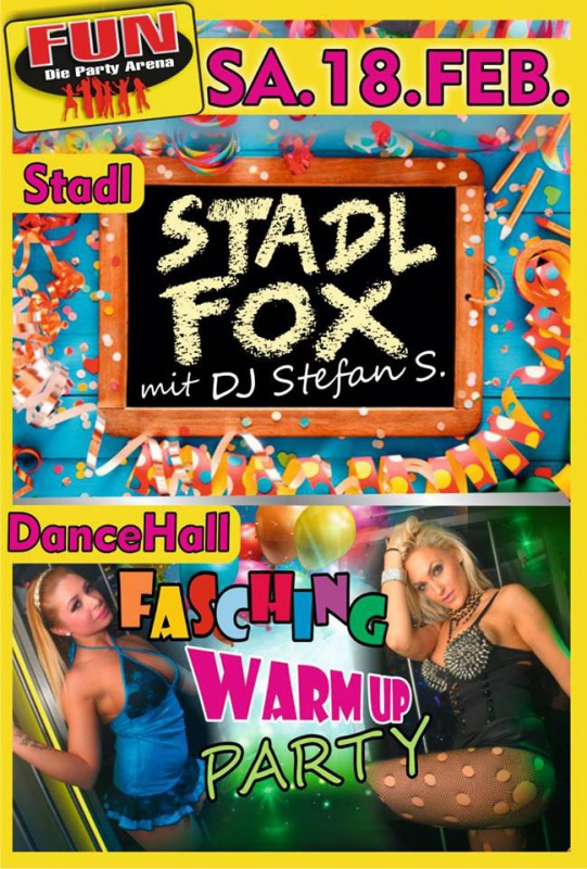 Flyer/Grafik zum Event: Fasching WarmUp Party im FUN! am Sa., 18.02.2017 von 21:00 bis 03:30 Uhr