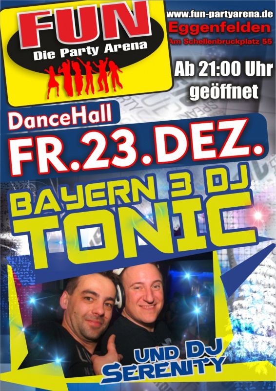 Flyer/Grafik zum Event: BY3 DJ Tonic vs. DJ Serenity im FUN! am Fr., 23.12.2016 von 21:00 bis 03:30 Uhr