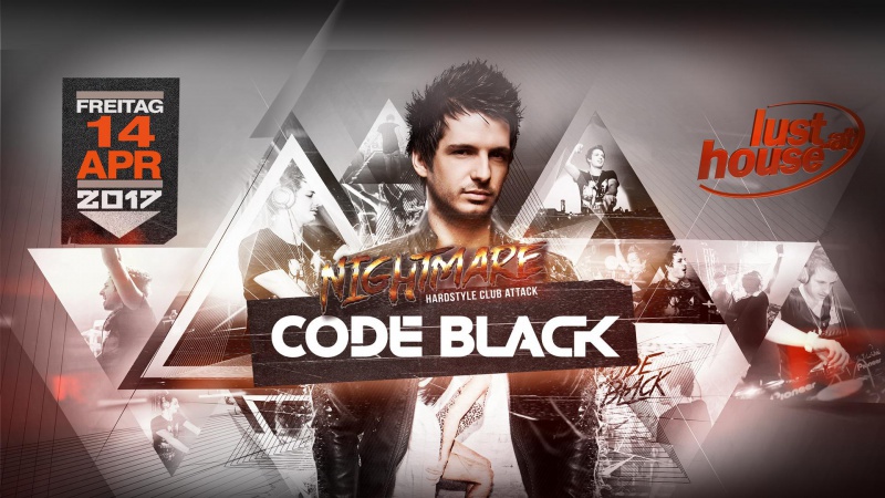 Flyer/Grafik zum Event: CODE BLACK presented by Nightmare hardstyle clubattack am Fr., 14.04.2017