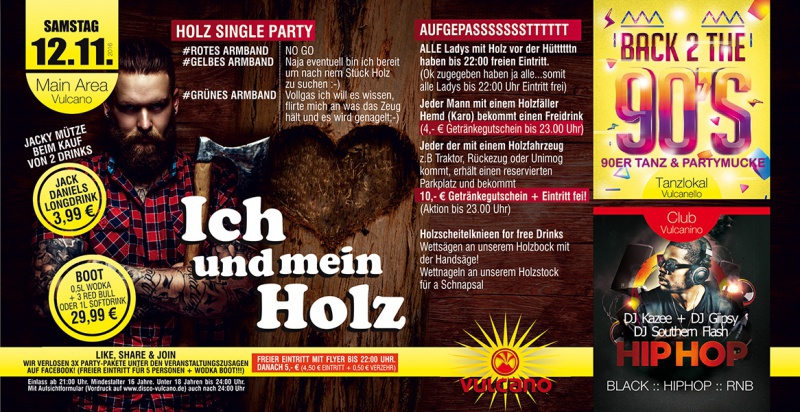 Flyer/Grafik zum Event: ICH UND MEIN HOLZ! am Sa., 12.11.2016