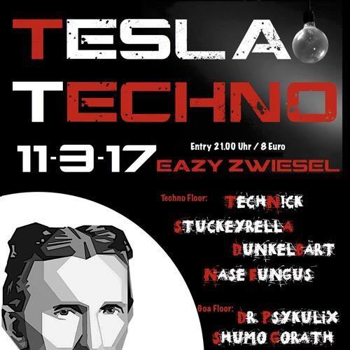 Flyer/Grafik zum Event: Tesla-Techno im eaZy Zwiesel am Sa., 11.03.2017 von 21:00 bis 05:00 Uhr