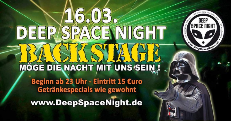 Flyer/Grafik zum Event: Deep Space Night am Sa., 16.03.2019 ab 23:00 Uhr