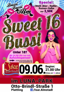 Sweet 16 Bussi | Fr, 09.06.2017 von 21:00 bis 04:00 Uhr