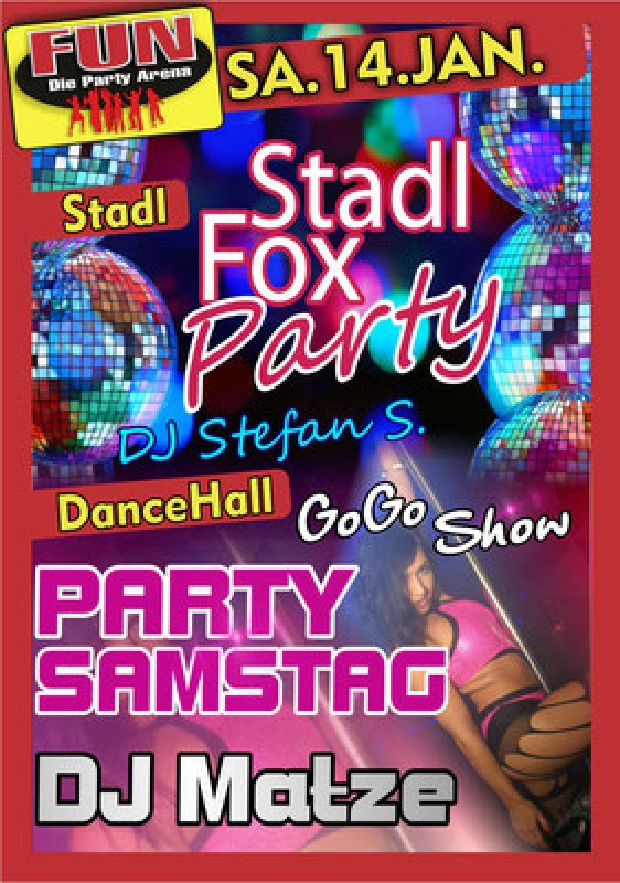 Flyer/Grafik zum Event: Party Samstag im FUN! am Sa., 14.01.2017 von 21:00 bis 03:30 Uhr